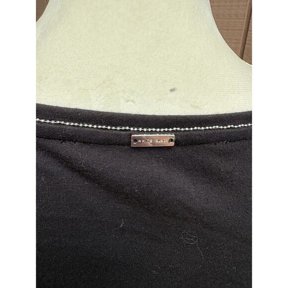 WHBM Black Side Tie Ruched Waist T Shirt Mini Dress - M - Picture 9 of 10